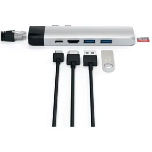 Comparateur de prix : Adaptateur Satechi Hub Pro Type-C avec Ethernet et HDMI 4K Argent