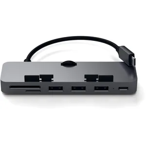 Comparateur de prix : Satechi Aluminium Type-C Clamp Hub Pro gris sidéral - Hub USB-C pour iMac / Pro