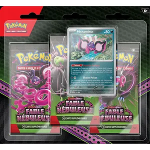 Comparateur de prix : Pokemon Pack de 3 boosters Pokémon Ecarlate et Violet 6.5 Fable nébuleuse
