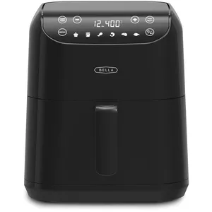 BELLA Friteuse à Air Digitale de 6 Litres, Panier et Grille de Cuisson Antiadhésifs, Minuteur de 60 Minutes, Écran Tactile avec 6 Modes de Cuisson, Jusqu'à 200°C, Capacité de 2,2 kg, 1500W, Noir pas cher