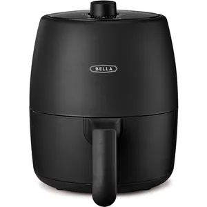 Comparateur de prix : BELLA Friteuse à Air Manuelle de 2 L et Multicuiseur 5-en-1 avec Plateau et Panier Antiadhésifs Amovibles et Lavables au Lave-Vaisselle, 1200 watts, Noir Mat