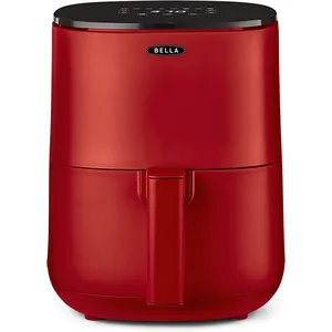 BELLA Friteuse à Air Numérique de 3 L, Multifonction 5-en-1 avec Grille et Panier Antiadhésifs Amovibles et Lavables au Lave-vaisselle, 1400 Watts, Rouge Mat pas cher