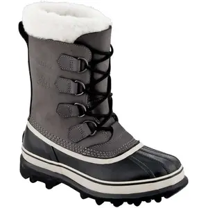 Sorel Bottes Sorel Caribou Waterproof Femme - Cuir Et Synthétique, Gris Cendré - 37 pas cher