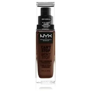 Comparateur de prix : NYX Professional Makeup Fond de teint - Can't Stop Won't Stop -  24 Deep Espresso - 30 ml