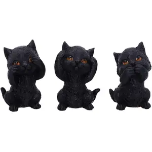 Comparateur de prix : Statuette Gothic de Nemesis Now - Trois Sages Chatons - pour Unisexe - Standard Standard