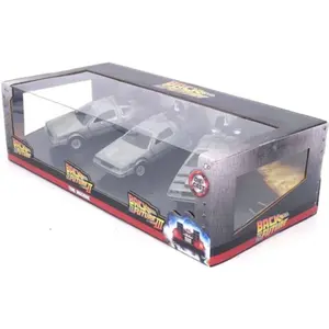 Voiture Miniature - JADA TOYS - DMC De Lorean Time Machine - 1/32 - 3-Pack - Argent