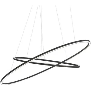 NEMO lampe à suspension ELLISSE DOUBLE (Noir, 2700K - Aluminium)Vendu parmyareadesign