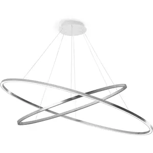 NEMO lampe à suspension ELLISSE DOUBLE (Brillant, 2700K - Aluminium)Vendu parmyareadesign