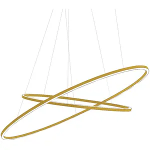 NEMO lampe à suspension ELLISSE DOUBLE (Or peint, 2700K - Aluminium)Vendu parmyareadesign