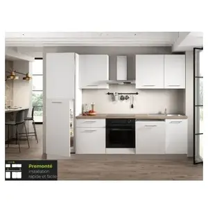 Cuisine complète montée All in Monica blanc L. 285 cm avec électroména... pas cher