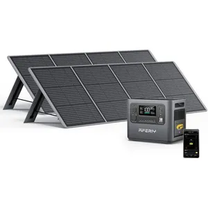 Comparateur de prix : AFERIY Générateur Solaire 2400W avec 2×200W Panneau Solaire,Centrale Électrique + Panneau Solaire Pliable avec Ports USB, IP65