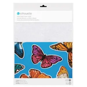 Silhouette Matière autocollante et imprimable Blanc pailleté - 8 feuilles pas cher