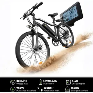 U4 Vélo Électrique Pliant - Batterie Amovible - EB3 MBT Noir