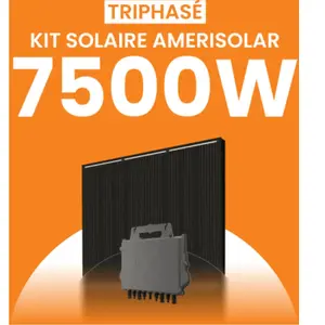 Kit solaire triphasé 7500W Amerisolar 500Wc   Micro-onduleur APSYSTEMS...