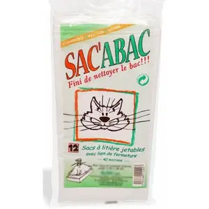 Sac'abac Sacs à litière jetable avec lien de fermeture - Sac'abac pas cher