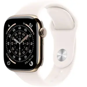 Apple Watch (2025) GPS + Cellular 42 mm - Titane Or - Bracelet sport B... pas cher