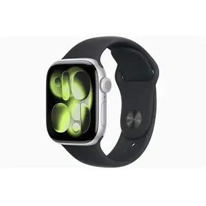 Apple Watch (2025) GPS 42 mm - Aluminium Argent - Bracelet sport Noir pas cher