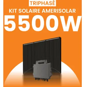 Kit solaire triphasé 5500W Amerisolar 500Wc   Micro-onduleur APSYSTEMS...