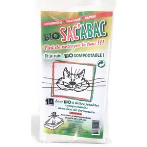 Sac'abac Sacs à litières jetables et compostable avec lien de ferm... pas cher