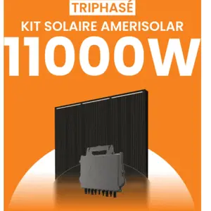 Kit solaire triphasé 11000W Amerisolar 500Wc   Micro-onduleur APSYSTEM...