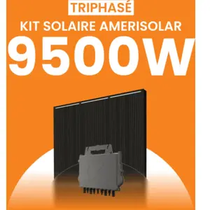 Kit solaire triphasé 9500W Amerisolar 500Wc   Micro-onduleur APSYSTEMS...
