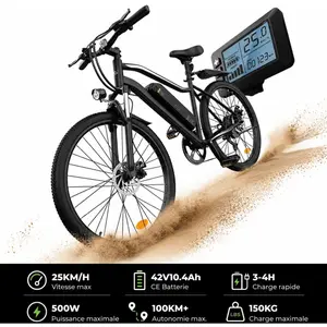 iSinWheel.fr Fat Bike M60 Puissant : Pneus Tout-Terrain, 105km d'Auton... pas cher