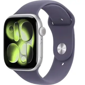Apple Watch (2025) GPS 46 mm - Aluminium Argent - Bracelet sport Gris pas cher