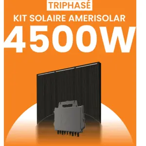 Kit solaire triphasé 4500W Amerisolar 500Wc   Micro-onduleur APSYSTEMS...