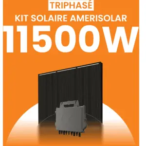 Kit solaire triphasé 11500W Amerisolar 500Wc   Micro-onduleur APSYSTEM...