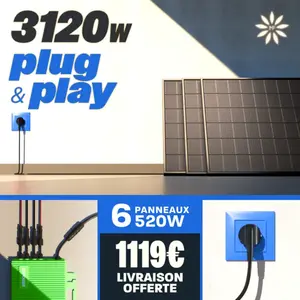 Kit Plug and Play 4 panneaux photovoltaïques 3120W + onduleurVendu parmater-france