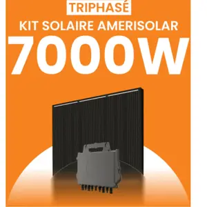 Kit solaire triphasé 7000W Amerisolar 500Wc   Micro-onduleur APSYSTEMS...