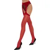Image de Fiore Collant ouvert femme effet porte-Jaretelles sexy en voile 20 DEN soyeux   S, M, L, XL - Rouge - T3