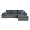 Image de CELINA Canapé dangle réversible convertible 3 places + Coffre de rangement - Tissu gris - L 274 x P 184 cm