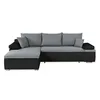 Image de Canapé dangle réversible convertible 3 places+Coffre - Simili noir et tissu gris - L 274 x P 184 cm - CELINA - Fabriqué en Ukraine
