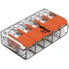 Image de Wago Lot de 6 bornes de connexion 221-615 - 5 broches - Jusqu'à 6 mm² - Connecteur de câble compact avec levier - Pour tous les types de conducteurs dans le monde entier - Sécurité d'utilisation