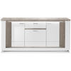 Image de Buffet 3 portes 1 tiroir BELLARIA coloris blanc/chêne gris