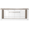 Image de Buffet 4 portes 1 tiroir BELLARIA coloris blanc/chêne gris