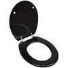 Image de Siège de toilette abattant avec couvercle WC siège de toilette lunettes WC cuvette standard MDF noir 02_0002879