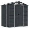 Image de Abri de Jardin cabane cabanon Maison de Stockage Remise extérieur Hangar Outils Robuste 191 x 130 x 198 cm Acier galvanisé Anthracite 02_0022183