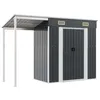 Image de Abri de Jardin cabane cabanon Maison de Stockage Remise extérieur Hangar Outils Robuste avec Toit prolongé 277 x 110,5 x 181 cm Anthracite 02_0022217
