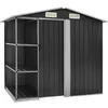 Image de Abri de Jardin cabane cabanon Maison de Stockage Remise extérieur Hangar Outils Robuste avec étagère 205 x 130 x 183 cm Fer Gris 02_0022222