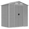 Image de Abri de Jardin cabane cabanon Maison de Stockage Remise extérieur Hangar Outils Robuste Clair 191 x 130 x 198 cm Acier galvanisé Gris 02_0022241