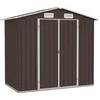 Image de Abri de Jardin cabane cabanon Maison de Stockage Remise extérieur Hangar Outils Robuste 205 x 129 x 183 cm Acier galvanisé Marron 02_0022280