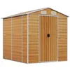 Image de Abri de Jardin cabane cabanon Maison de Stockage Remise extérieur Hangar Outils Robuste Clair 191 x 215 x 198 cm Acier galvanisé Marron 02_0022289