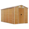 Image de Abri de Jardin cabane cabanon Maison de Stockage Remise extérieur Hangar Outils Robuste Clair 191 x 385 x 198 cm Acier galvanisé Marron 02_0022291