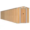 Image de Abri de Jardin cabane cabanon Maison de Stockage Remise extérieur Hangar Outils Robuste Clair 192 x 1021 x 223 cm Acier galvanisé Marron 02_0022299