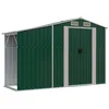 Image de Abri de Jardin cabane cabanon Maison de Stockage Remise extérieur Hangar Outils Robuste 277 x 93 x 179 cm Acier galvanisé Vert 02_0022379