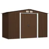 Image de Abri de Jardin cabane cabanon Maison de Stockage Remise extérieur Hangar Outils Robuste 257 x 205 x 178 cm Acier Marron 02_0022387