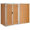 Image de Abri de Jardin cabane cabanon Maison de Stockage Remise extérieur Hangar Outils Robuste 225 x 89 x 161 cm Acier galvanisé Marron 02_0022422