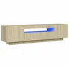 Image de Helloshop26 Meuble TV multimédia étagère télévision Buffet téléviseur Salle à Manger Salon Chambre avec lumières LED chêne Sonoma 160 x 35 x 40 cm Brun 02_0026763